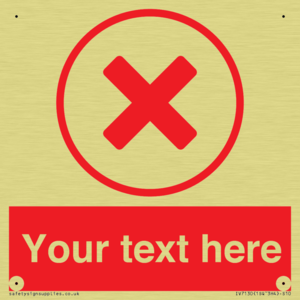 Custom red background, red cross in circle sign